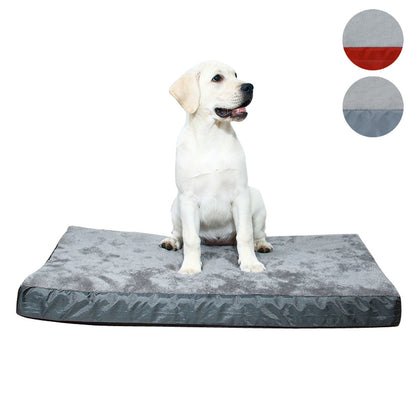 Pet Dog Cat Bed Mat Oxford Cloth Arctic Fleece Chew of Proof Memory Foam