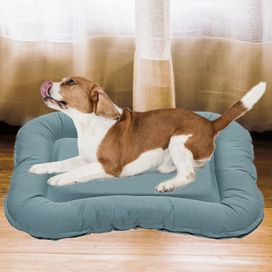 Dog Bed Dog Mat Waterproof Pet GEL Memory Foam Raw Cotton Filling Blue