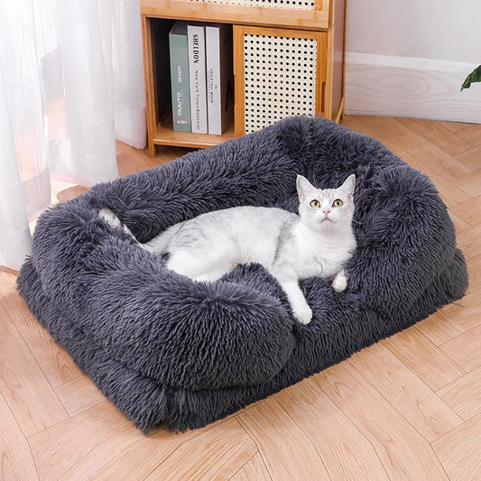 Plush memory foam large and small dog kennel bed for comfortable sleeping