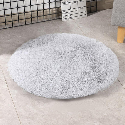 Super Soft Handmade Imitation Fur Round Fluffy Pet Dog Mat