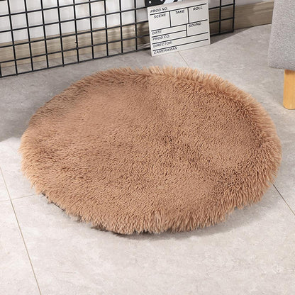 Super Soft Handmade Imitation Fur Round Fluffy Pet Dog Mat