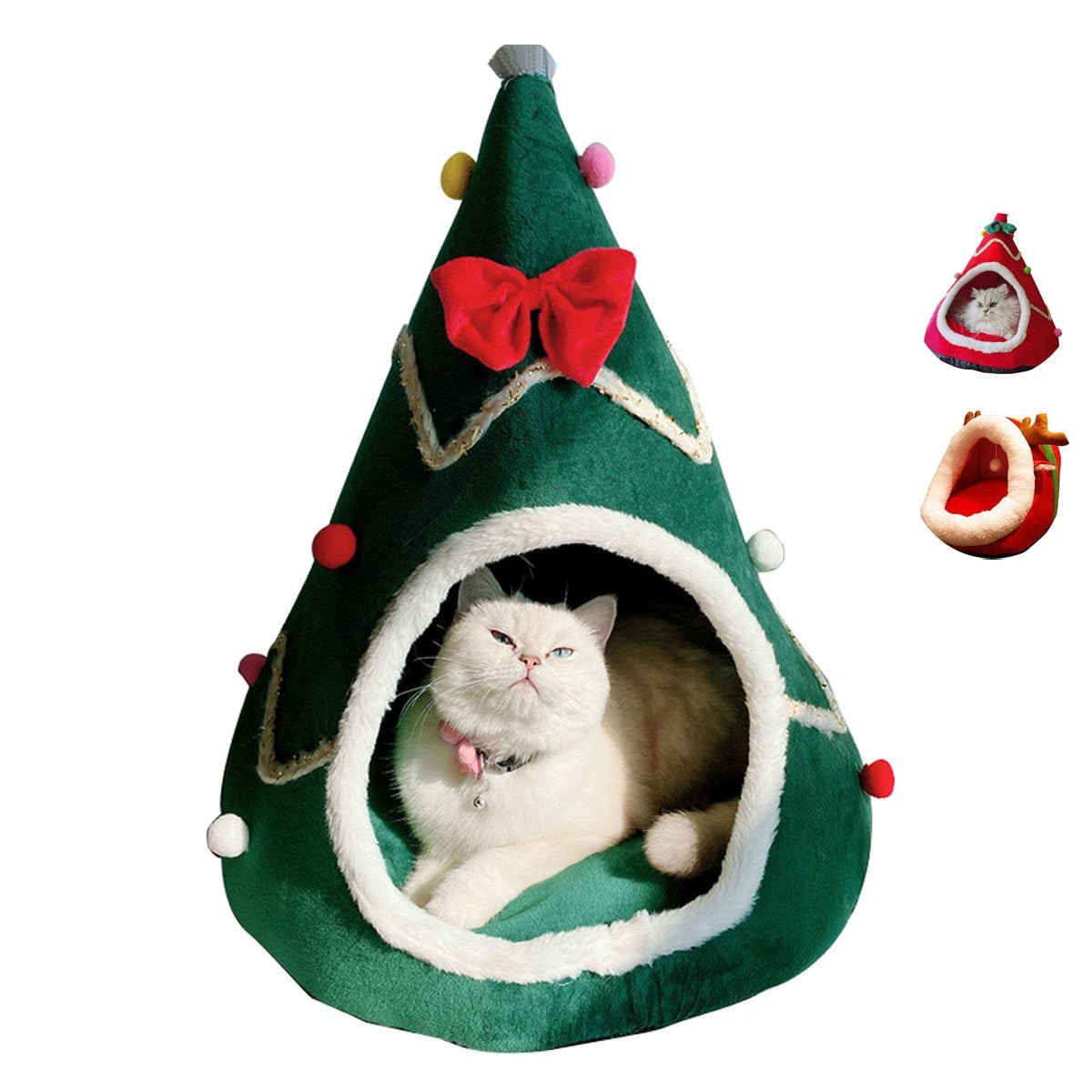 Pet Christmas Cottage Cave Beds For Dogs Cat Puppy