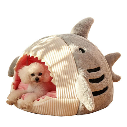 Cozy nook cave beds for dogs cat Nesting Shark Style Self Heating Warm Semi Enclosed