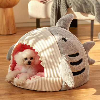 Cozy nook cave beds for dogs cat Nesting Shark Style Self Heating Warm Semi Enclosed