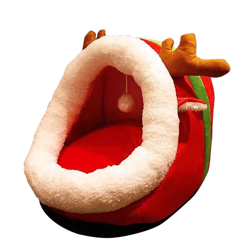 Pet Christmas Cottage Cave Beds For Dogs Cat Puppy