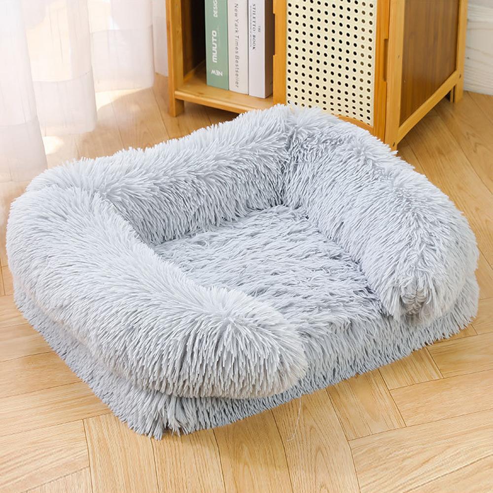 Plush memory foam large and small dog kennel bed for comfortable sleeping