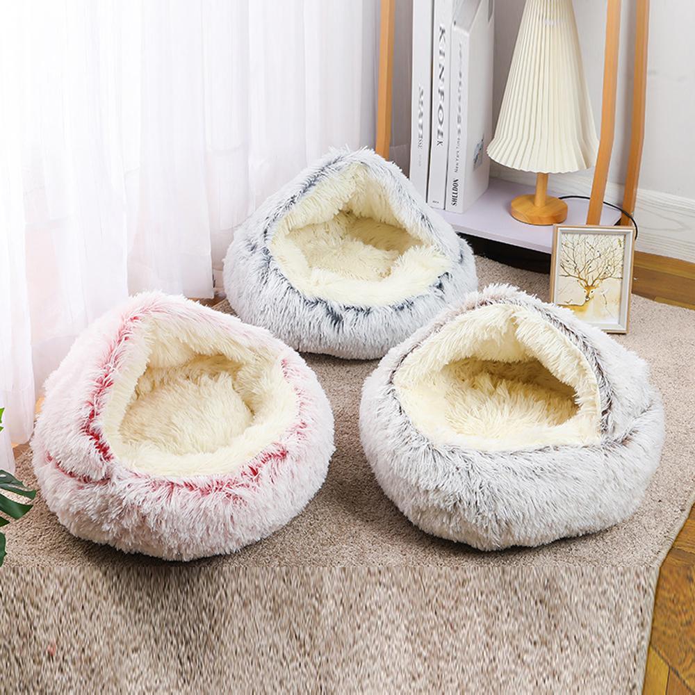 Cozy nook Cave Beds for Dogs cat Nesting bed Heating warm Winter