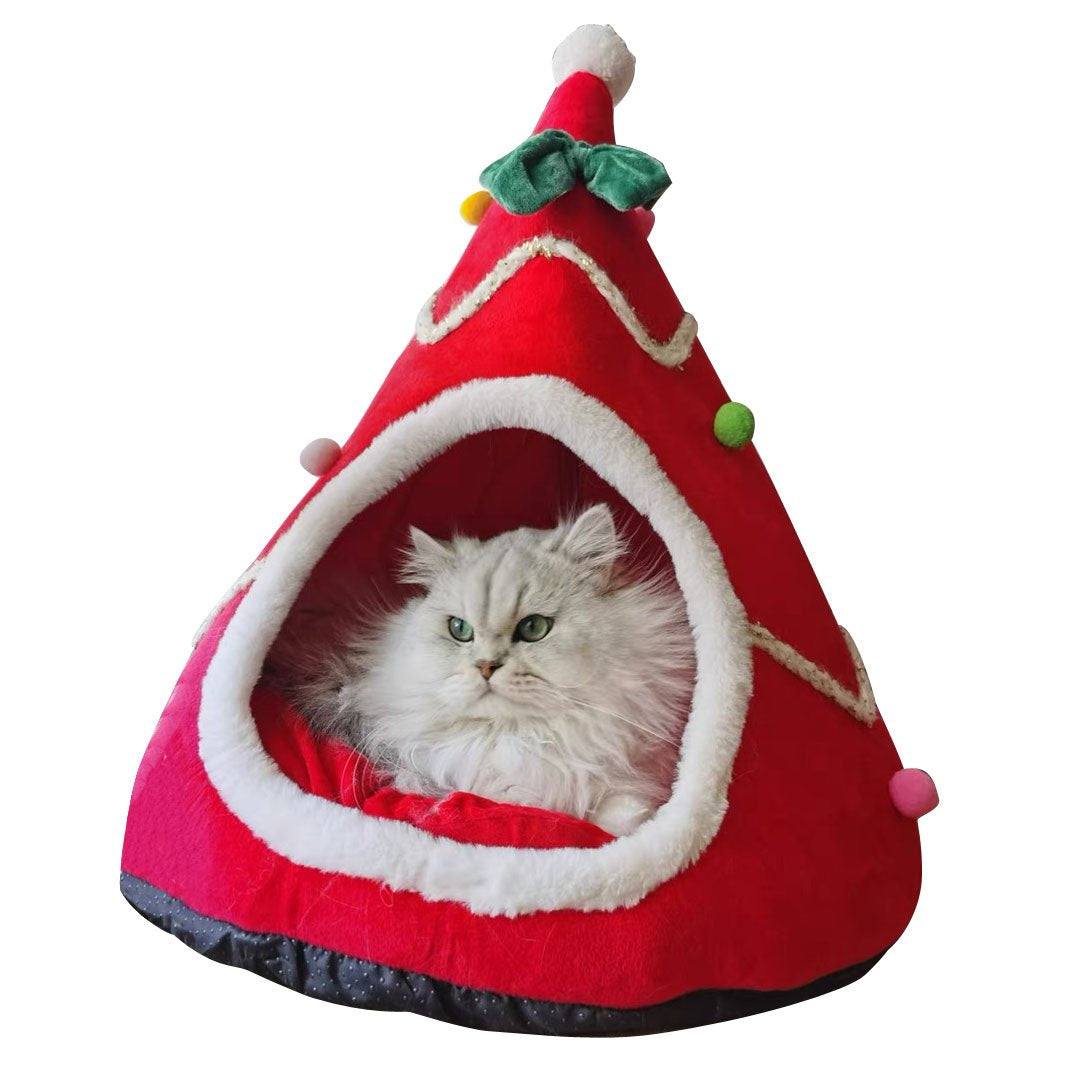 Pet Christmas Cottage Cave Beds For Dogs Cat Puppy