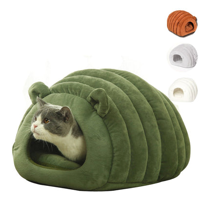 Cozy nook cave beds for dogs cat Nesting self heating warm semi-enclosed