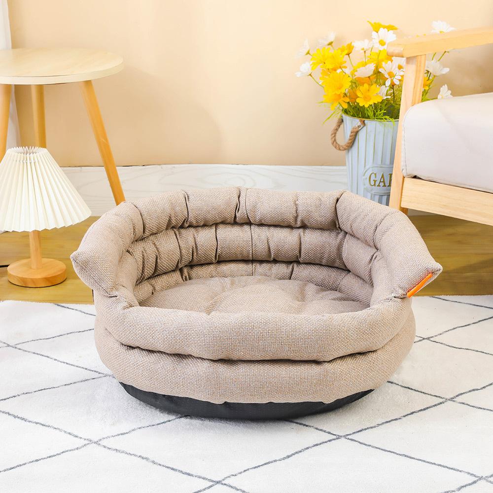 Pet dog cat bed with sofa couch mat Removable and washable burlap