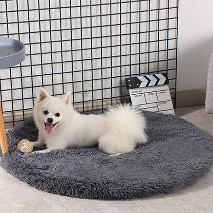 Super Soft Handmade Imitation Fur Round Fluffy Pet Dog Mat