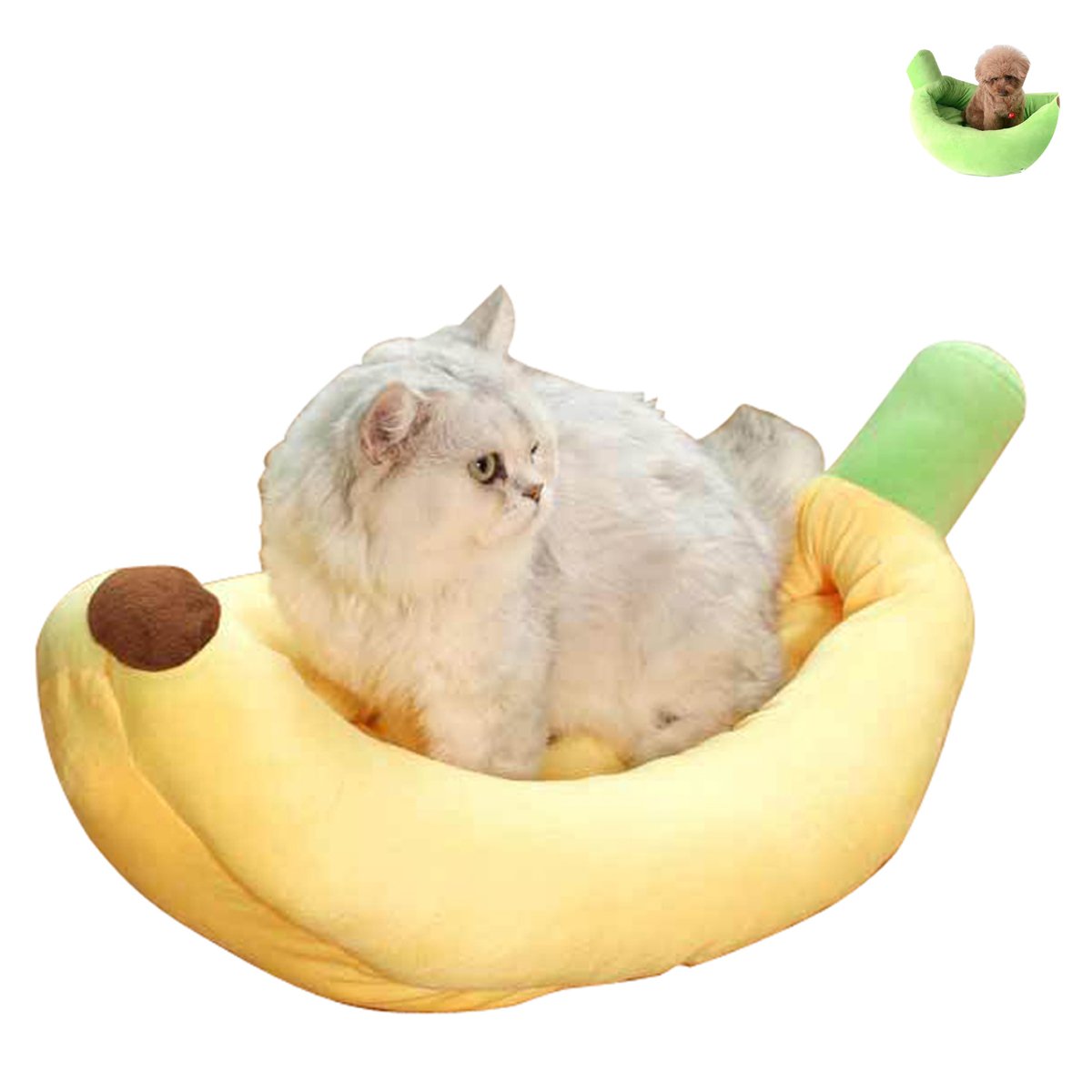 Pet Bed Cute Banana Shape Detachable Washable Nest Cushion for Dogs Cats