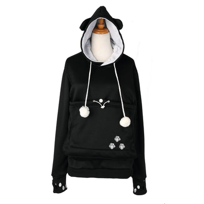 Pet Carrier Hoodie Unisex Plus Velvet Kangaroo Cat Small Dog Holder Sweatshirt