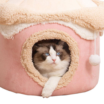 Princess Cat House Ice Cream Shape Puppy Bed Closed Dog Nesting for Small Dog Warm Comfortable