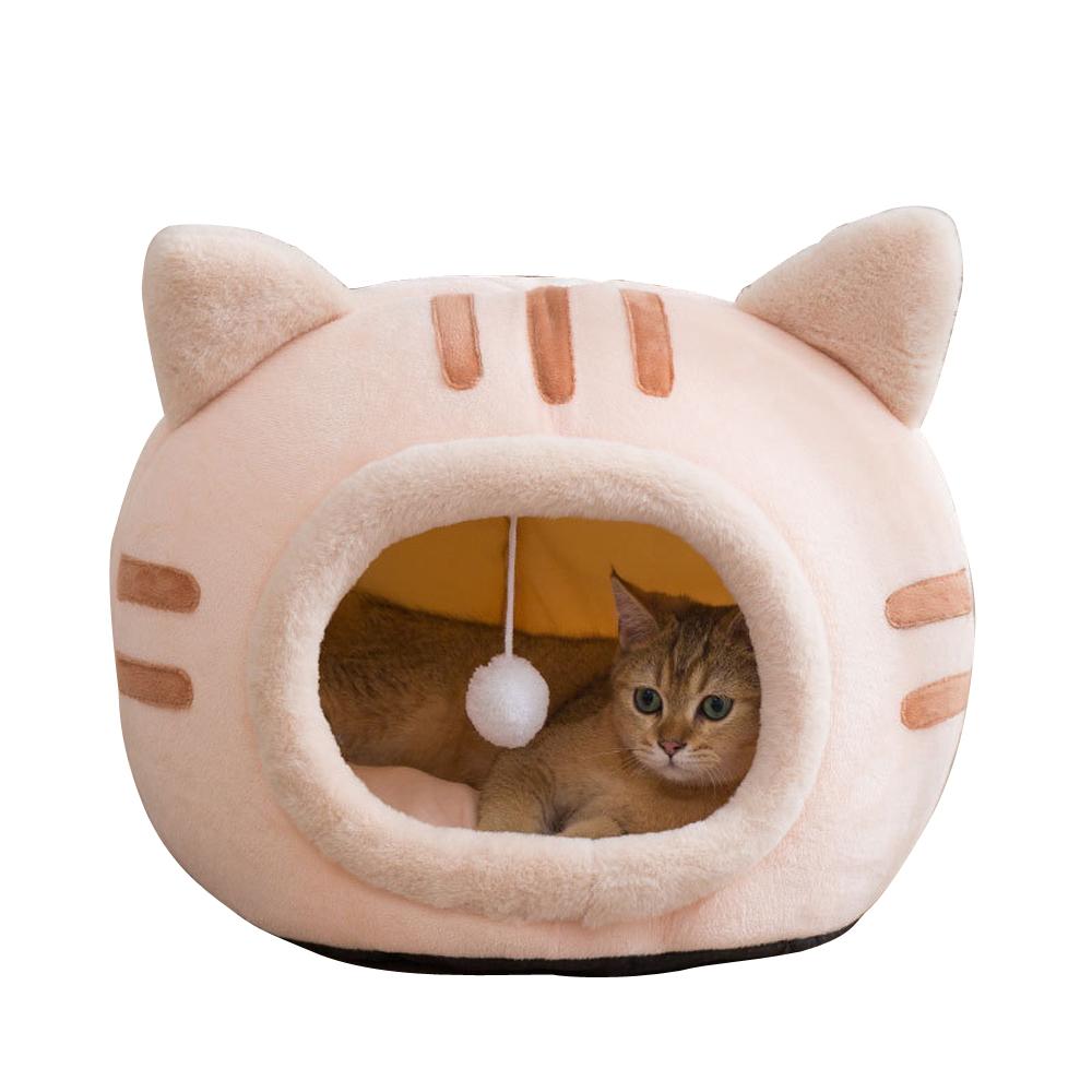 Cozy Nook Cave Bed For Dog Cat With Self Heating Warm Semi-Enclosed