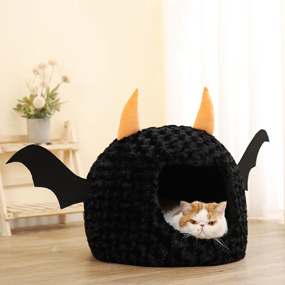 Short Plush Bat Shaped Cave Beds For dogs Cat Warm