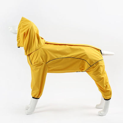 New Stylish Comfy Dog Full Coverage Raincoat Large Dog Waterproof Breathable