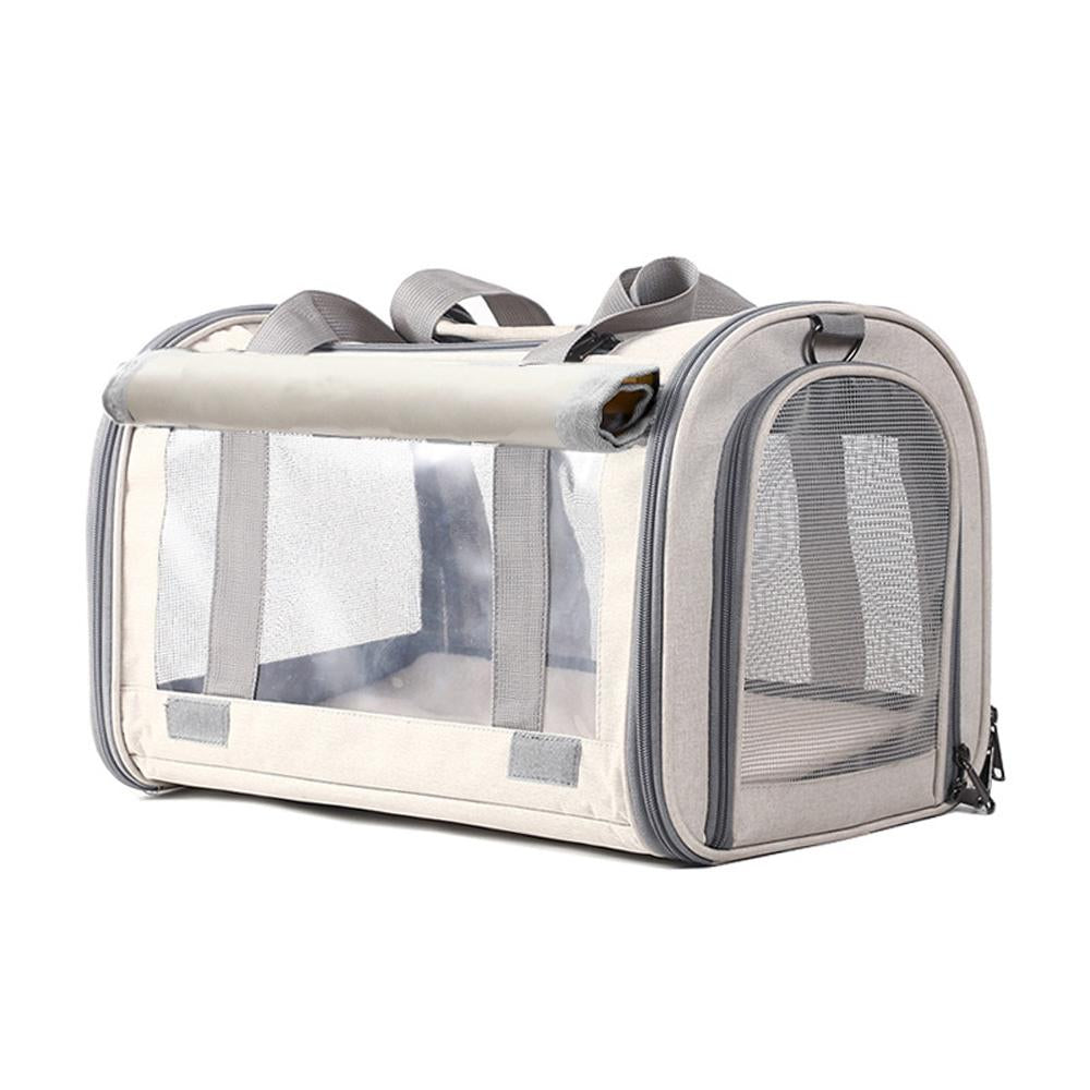 Pet carrier Puppy dog cat handbag breathable folding transparent crate travel bag