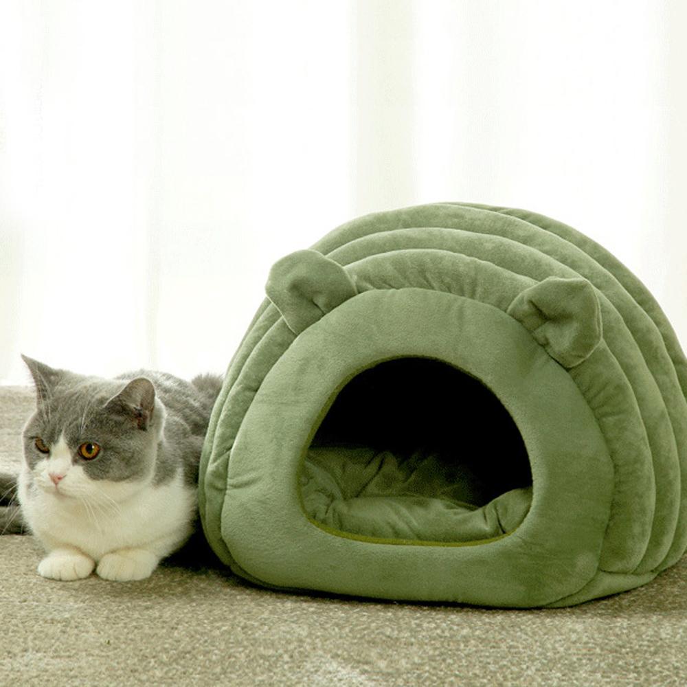 Cozy nook cave beds for dogs cat Nesting self heating warm semi-enclosed