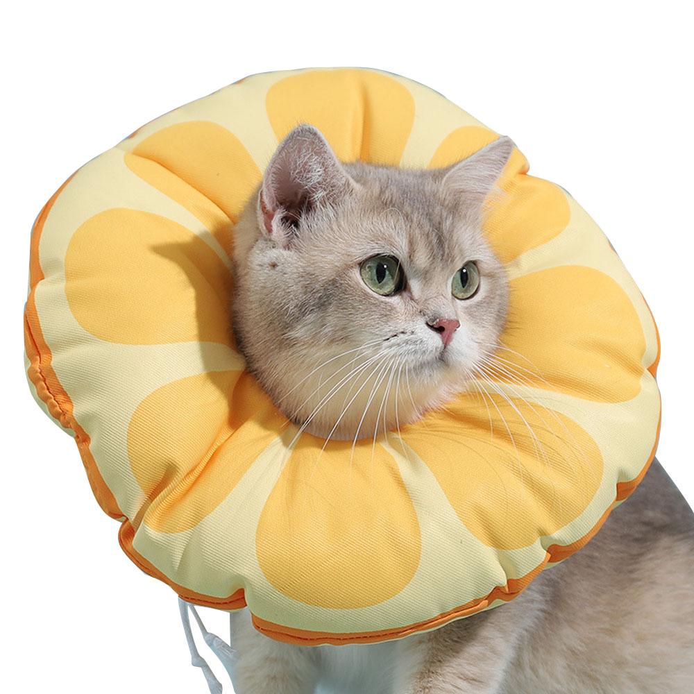 Cat Recovery Pet Cone Orange Waterproof Neck Cone Adjustable Kitten Collar