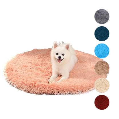 Super Soft Handmade Imitation Fur Round Fluffy Pet Dog Mat