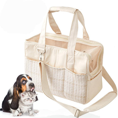 Dog Cat Carrier Travel Bag portable lightweight canvas