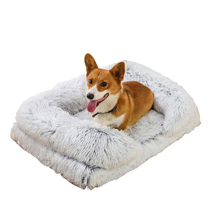 Plush memory foam large and small dog kennel bed for comfortable sleeping