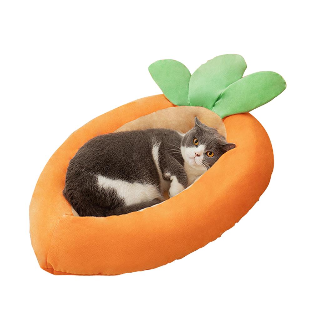 Creative Carrot Shape Cat Nest Pet Bed Soft Cozy Bed for Dogs Cats Puppy Kitten