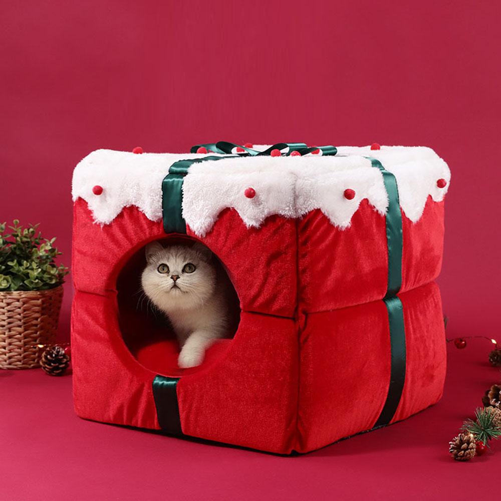 Pet Christmas Gift Cottage Cave Beds For Dogs Cat Removable and washable