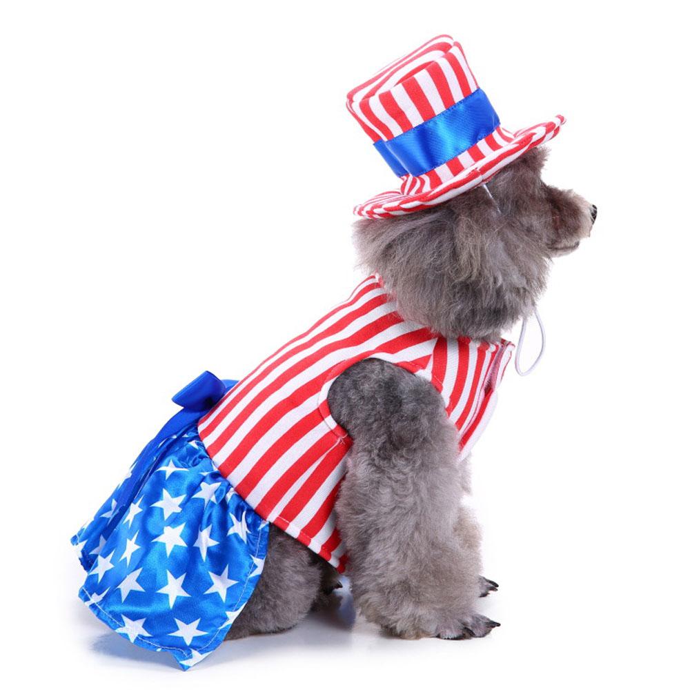 Funny Dog Cat Skeleton Wizard American Flag Costume Cosplay Dress Pets