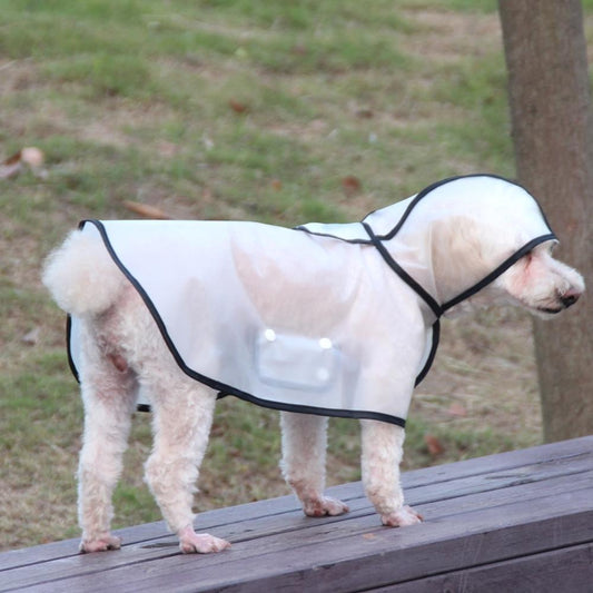 Stylish Cute Puppy Raincoat Cape Transparent Design for Waterproof snd Breathability