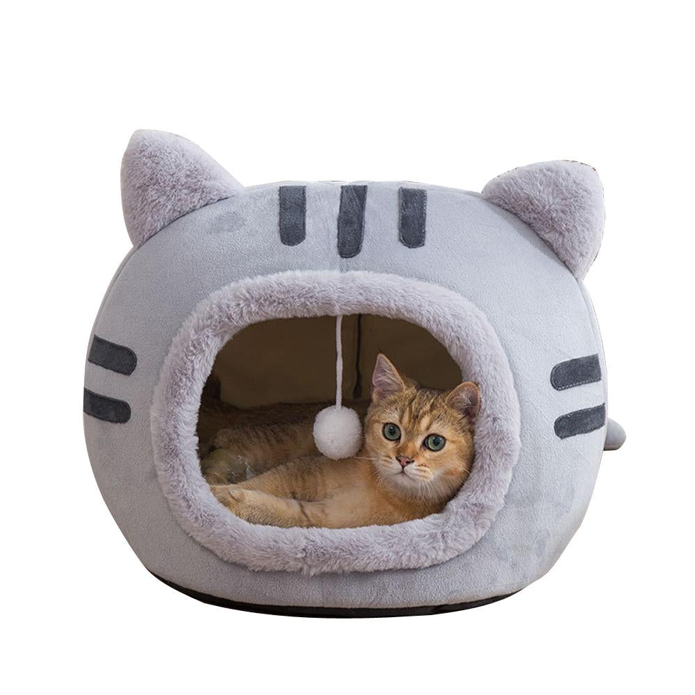 Cozy Nook Cave Bed For Dog Cat With Self Heating Warm Semi-Enclosed