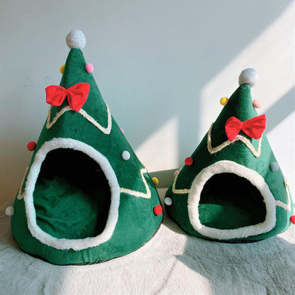 Pet Christmas Cottage Cave Beds For Dogs Cat Puppy