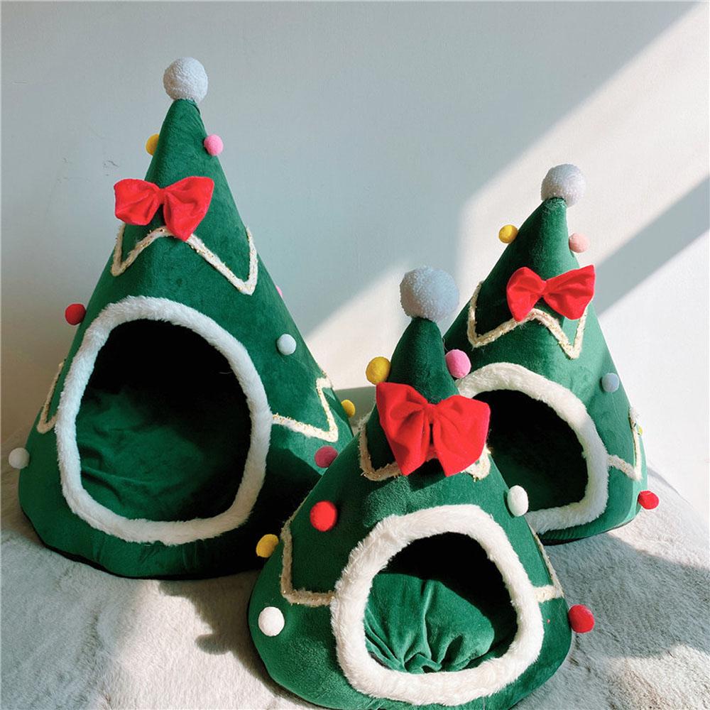 Pet Christmas Cottage Cave Beds For Dogs Cat Puppy