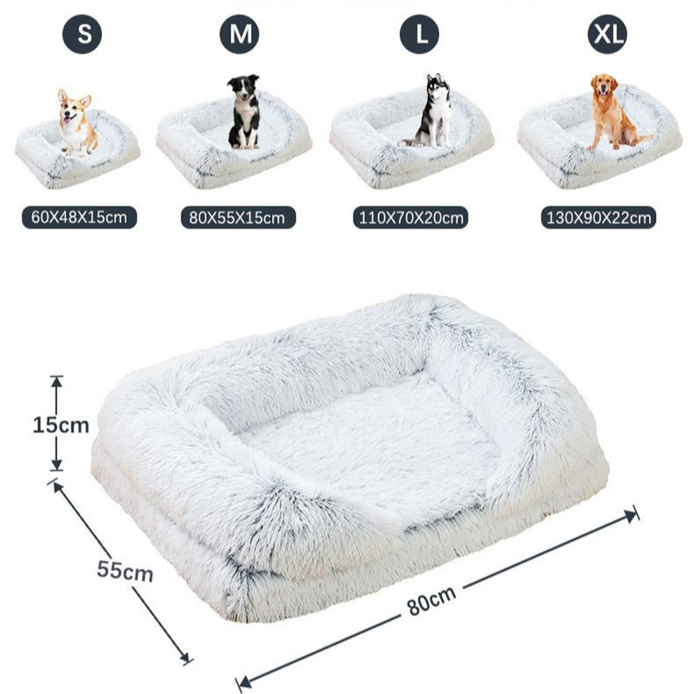 Plush memory foam large and small dog kennel bed for comfortable sleeping