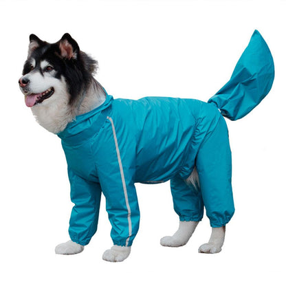 Pet Raincoat Poncho Waterproof Rain Jacket Hood Lightweight Medium Dog