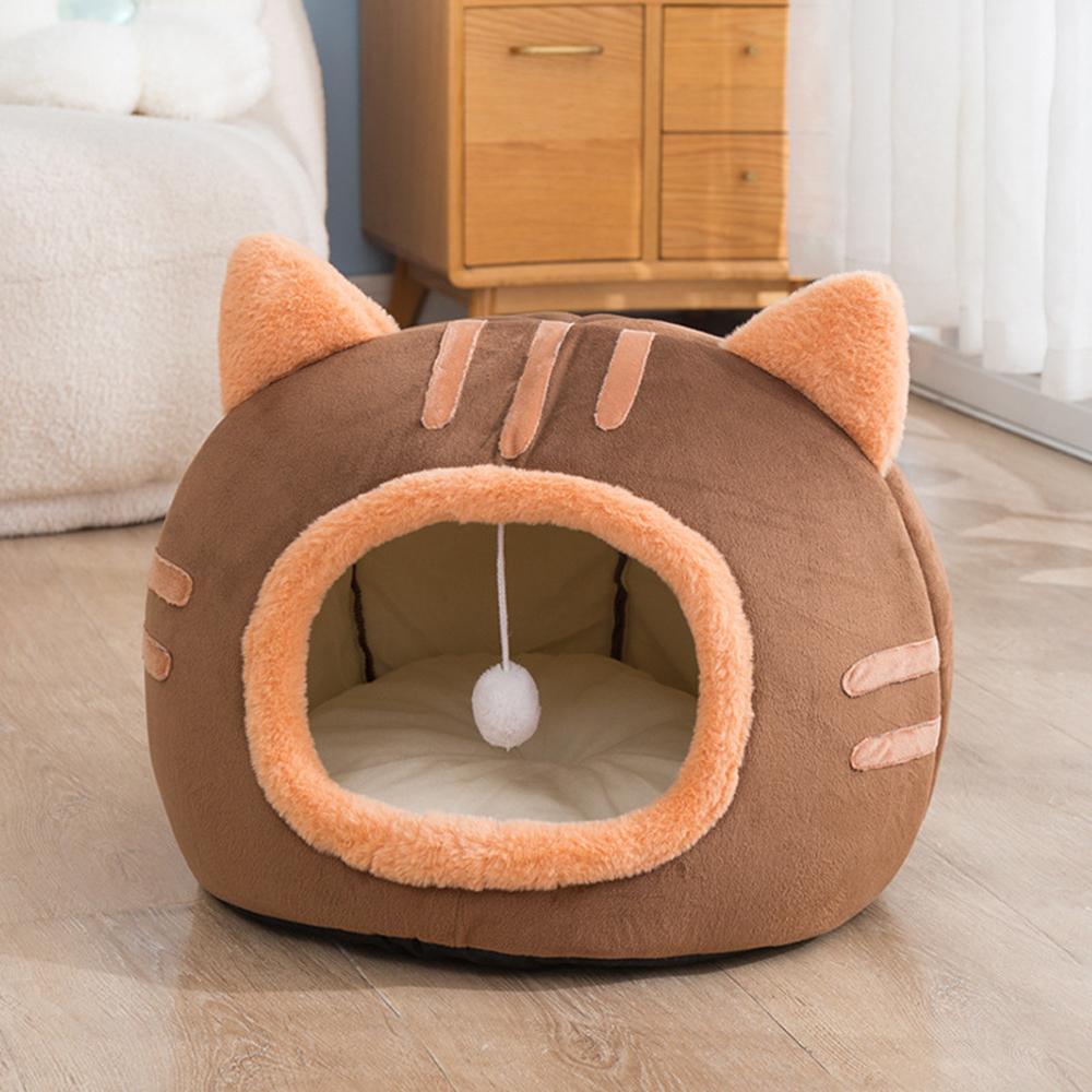 Cozy Nook Cave Bed For Dog Cat With Self Heating Warm Semi-Enclosed