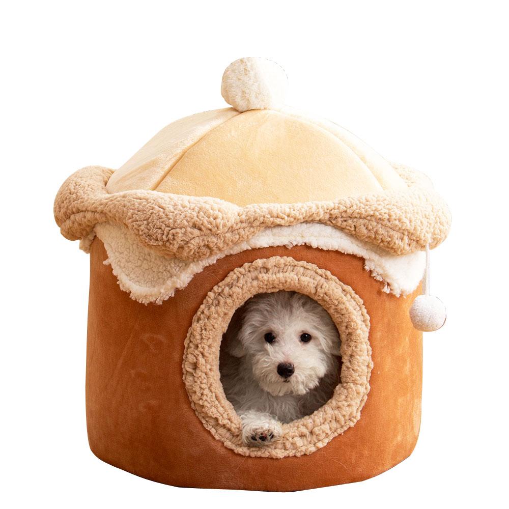 Princess Cat House Ice Cream Shape Puppy Bed Closed Dog Nesting for Small Dog Warm Comfortable