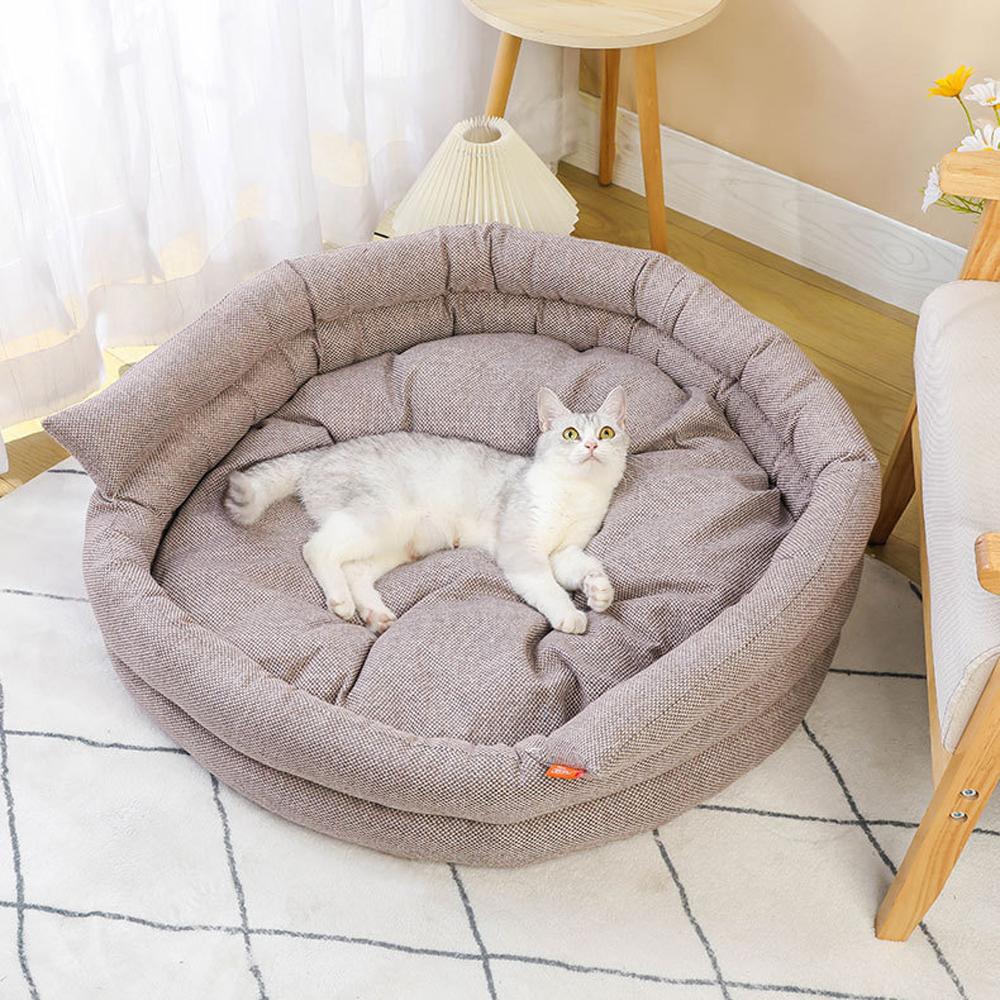 Pet dog cat bed with sofa couch mat Removable and washable burlap