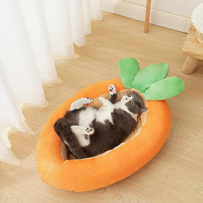 Creative Carrot Shape Cat Nest Pet Bed Soft Cozy Bed for Dogs Cats Puppy Kitten