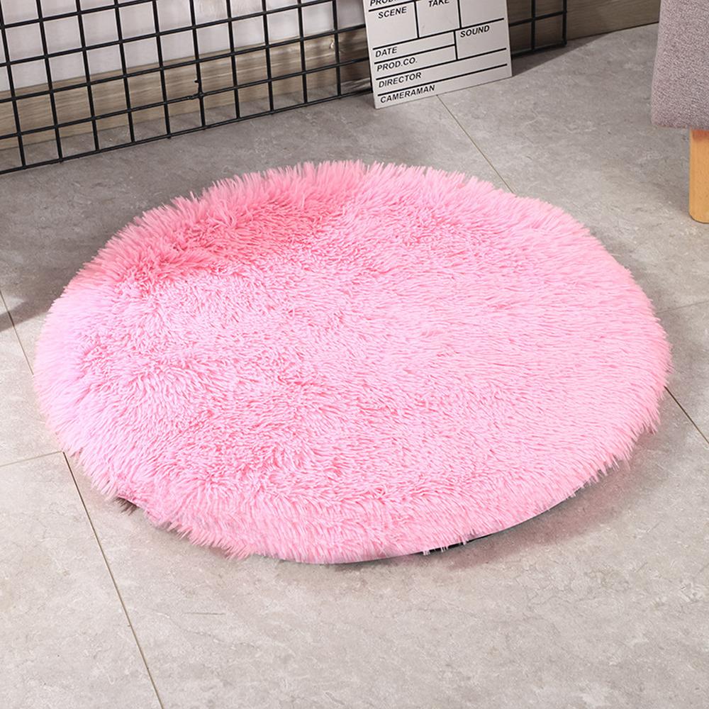 Super Soft Handmade Imitation Fur Round Fluffy Pet Dog Mat