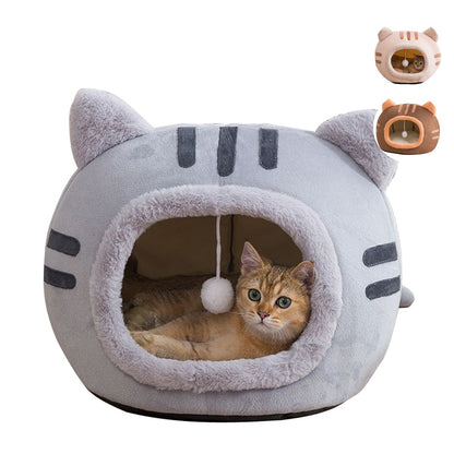 Cozy Nook Cave Bed For Dog Cat With Self Heating Warm Semi-Enclosed