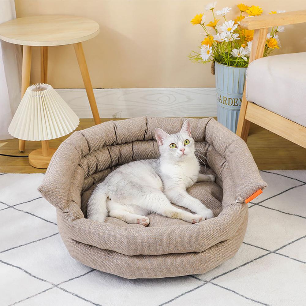 Pet dog cat bed with sofa couch mat Removable and washable burlap