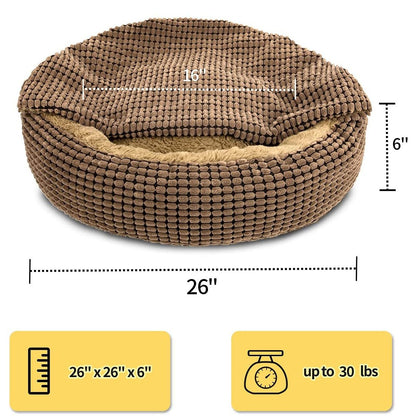 Donuts Cozy Cave Nest Calming Pet Cat Dog Bed Deep Sleep