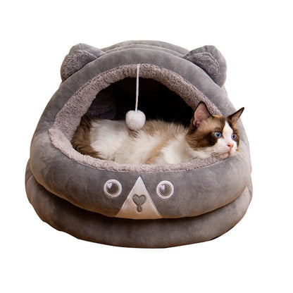 Cozy Nook Cave Beds for Dog Cat Self-Heating Semi-Closed Tent Foldable