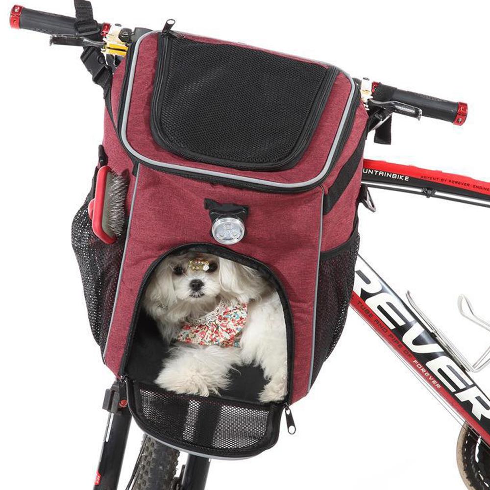 Dog Cat Bike Basket Multifunctional Pet Carrier Backpack Bicycle Front Bag Cat Carrier