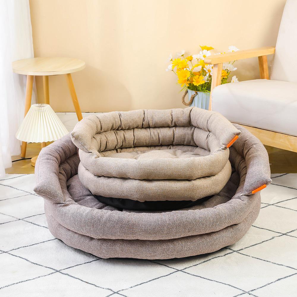 Pet dog cat bed with sofa couch mat Removable and washable burlap