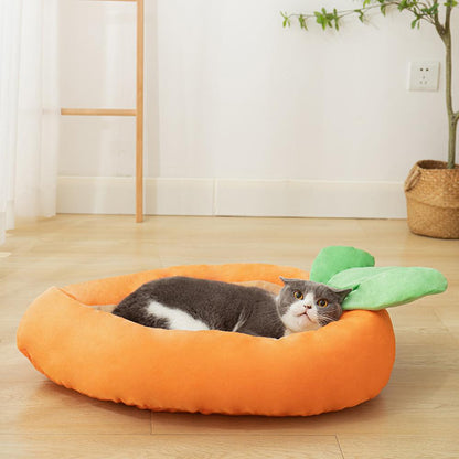 Creative Carrot Shape Cat Nest Pet Bed Soft Cozy Bed for Dogs Cats Puppy Kitten