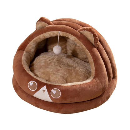 Cozy Nook Cave Beds for Dog Cat Self-Heating Semi-Closed Tent Foldable